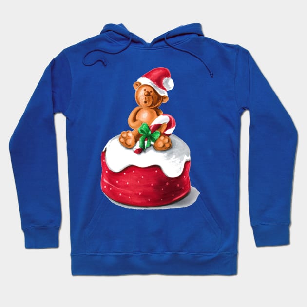 Christmas Bear Cake Hoodie by Svetlana Pelin